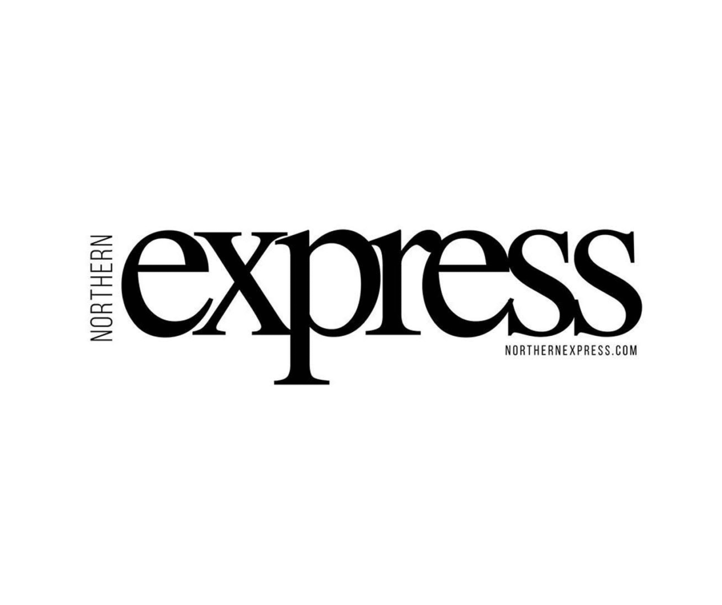 Black and white text logo for Northern Express, with the words 'Northern' and 'Express' in large bold font, and 'the' in smaller font vertically aligned.