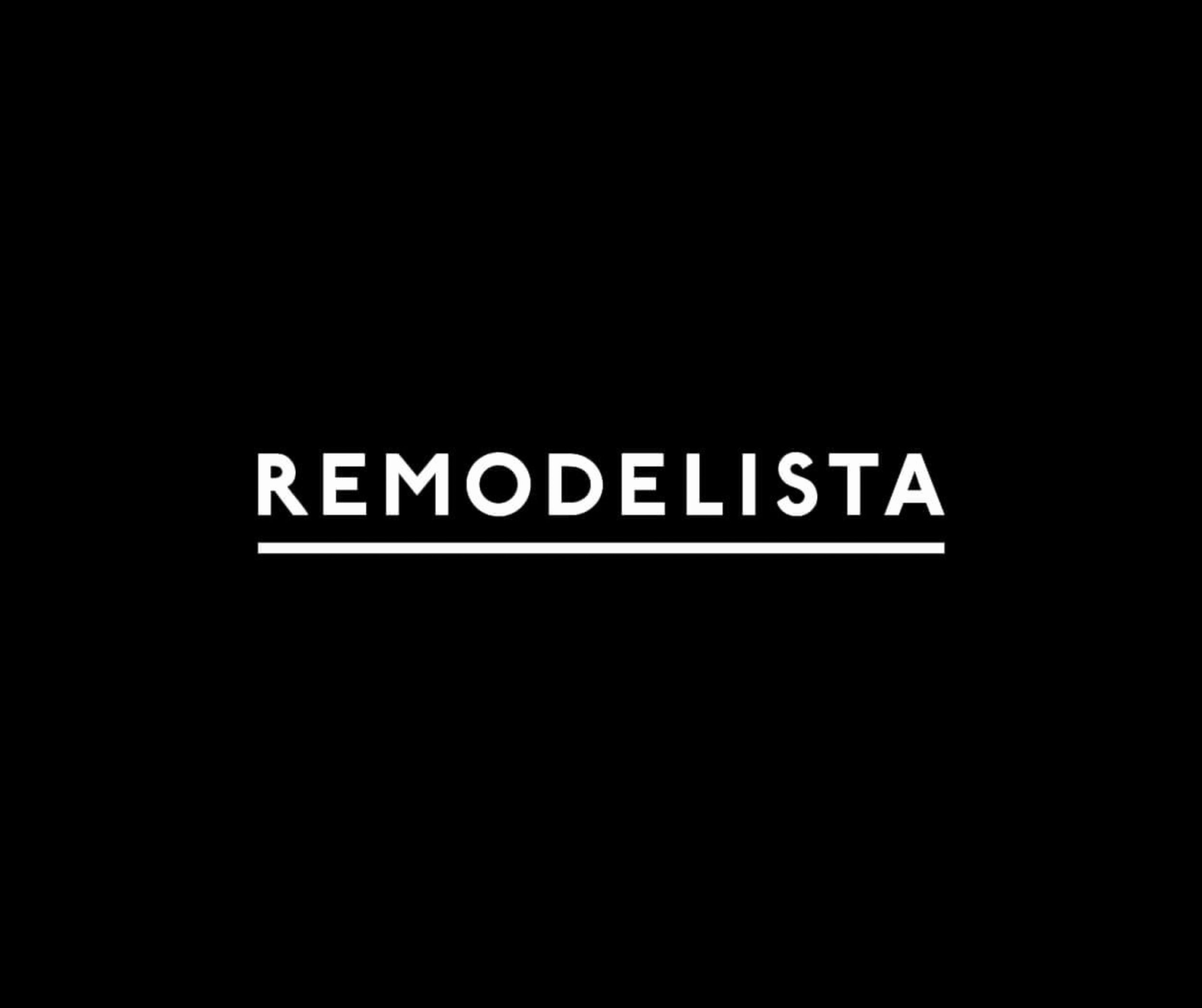 Black background with white text reading "REMODELISTA".