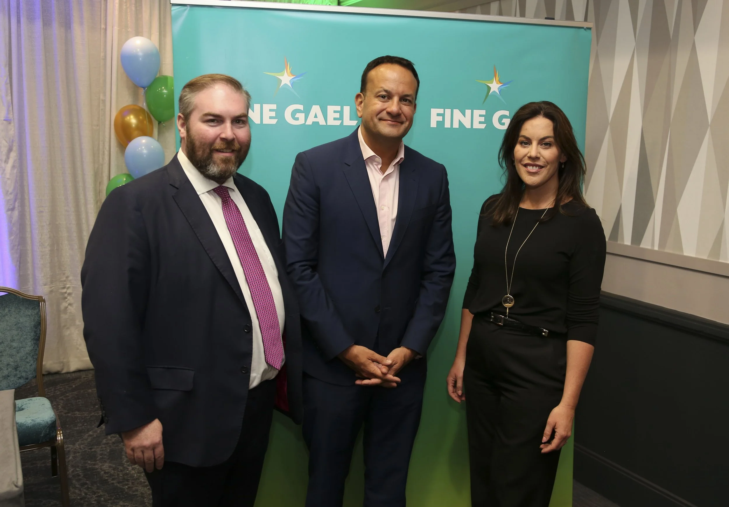 Minister Jennifer Carroll MacNeill TD with former  Taioseach Leo Varadkar and Barry Ward TD