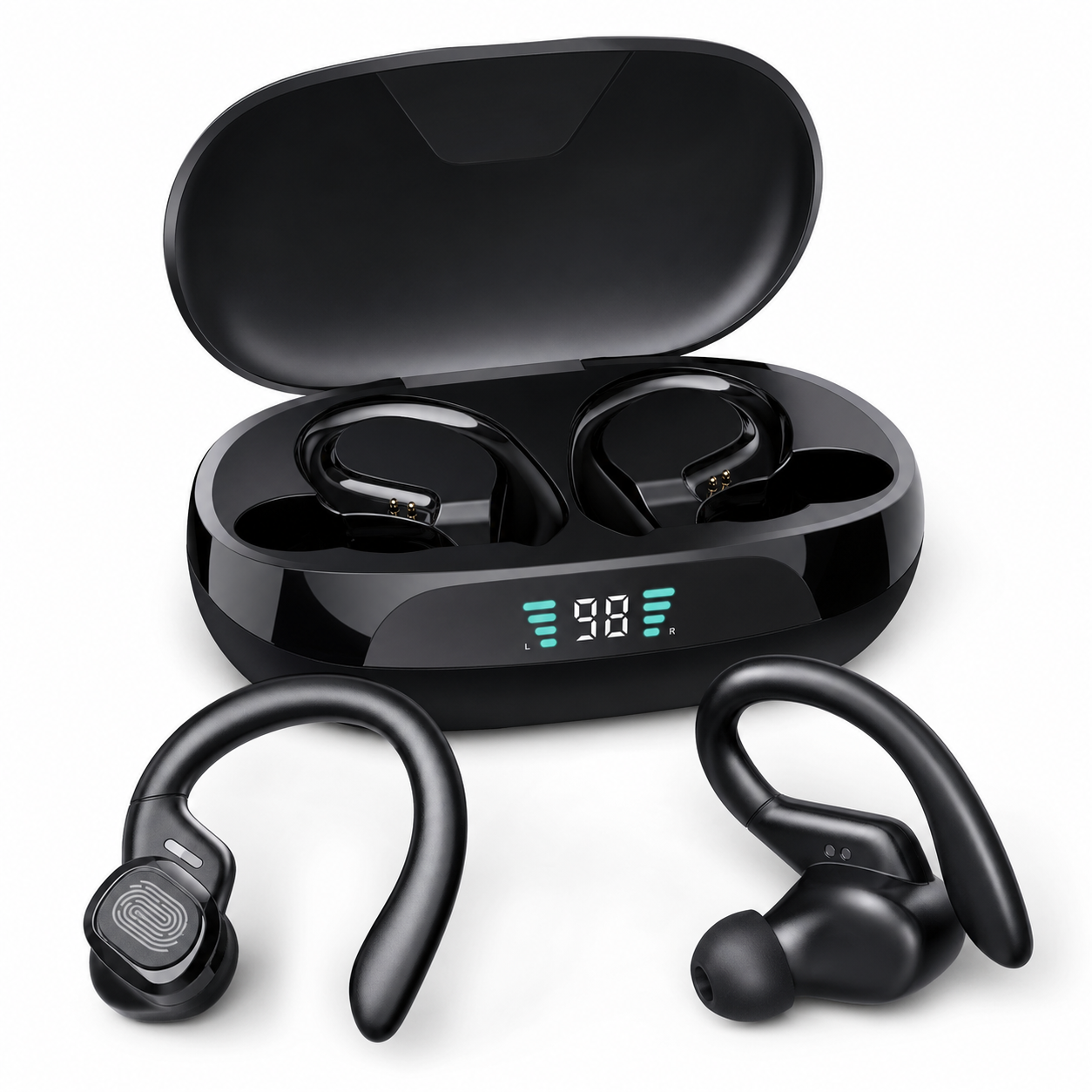 Hook Style Wireless Bluetooth Earbuds - Charging cable included