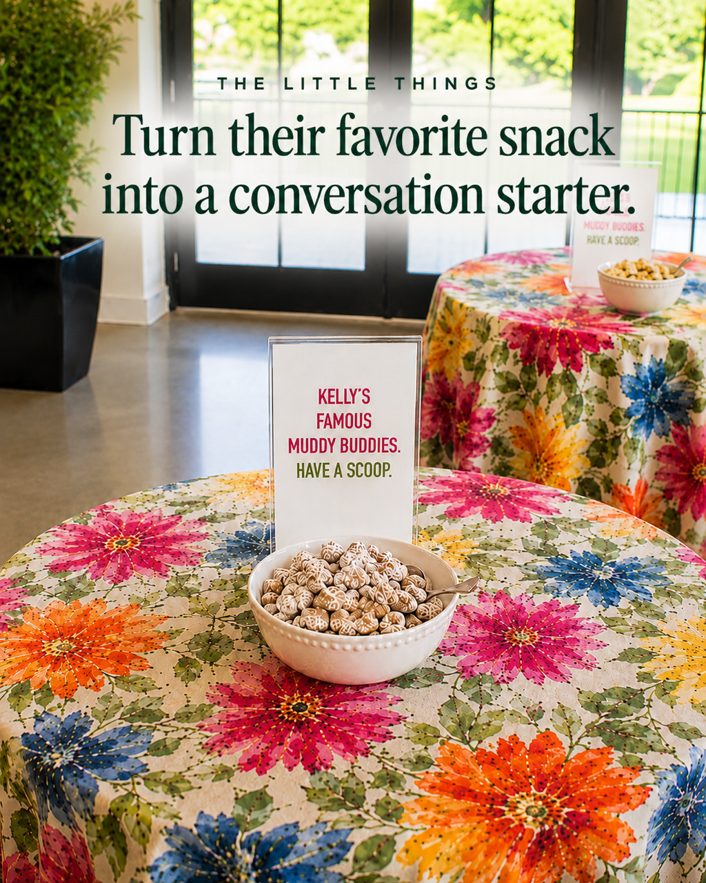 Whether it was homemade muddy buddies, caramel corn, or their famous trail mix, serving a favorite snack invites stories to flow naturally and adds a personal touch to your celebration of life.