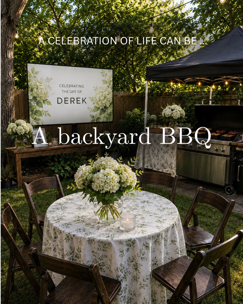 For someone who loved grilling for family and friends, a backyard barbecue can become the perfect celebration of life. Favorite recipes, lawn games, and familiar surroundings create a relaxed memorial reception that feels less like an event and more 