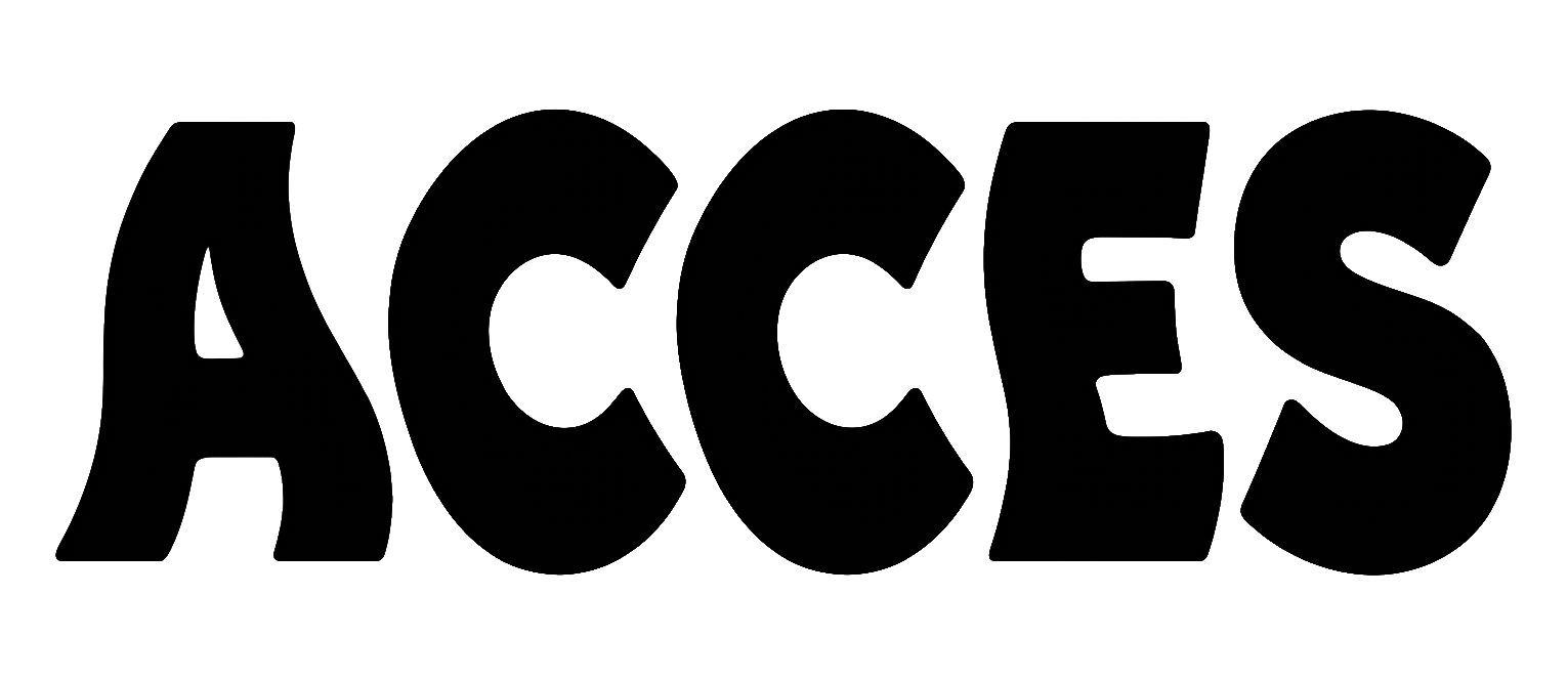 Texte en noir sur fond transparent indiquant le mot "ACCESS".