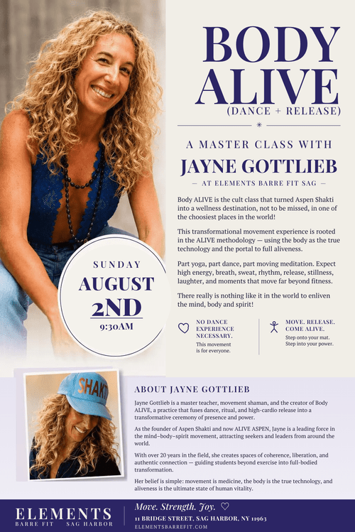 Body ALIVE master class at Elements Barre Fit