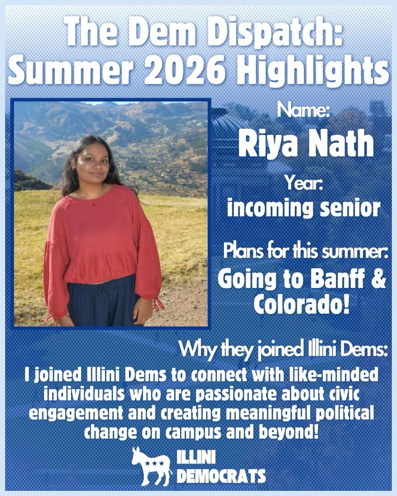 Introducing our first Dem Dispatch&hellip; @riya.nathnow! 💙🫏