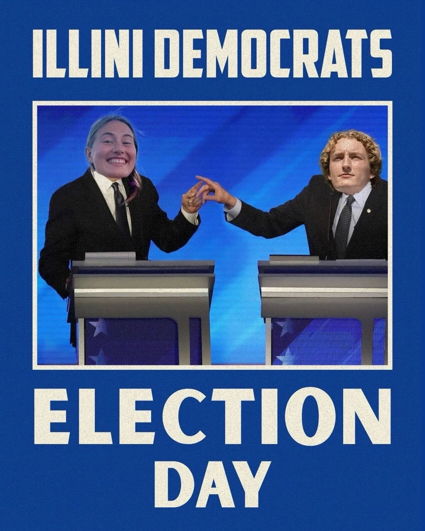 ILLINI DEMOCRATS ELECTION DAY COMMENCES AT 6PM IN ROOM 432 OF THE ARMORY. SHOW UP, MEET YOUR CANDIDATES, AND VOTE! 🇺🇸💙‼️🗳️