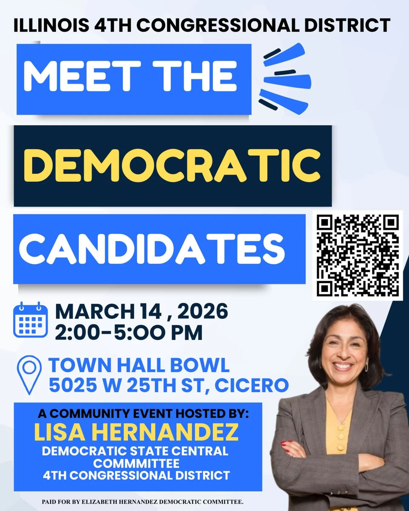 Meet 4th Congressional District Candidates on March 14th from 2pm-5pm! This event is open to all students and is open to the public. Register through the QR code or through the link below!
https://www.mobilize.us/mobilize/event/916425/