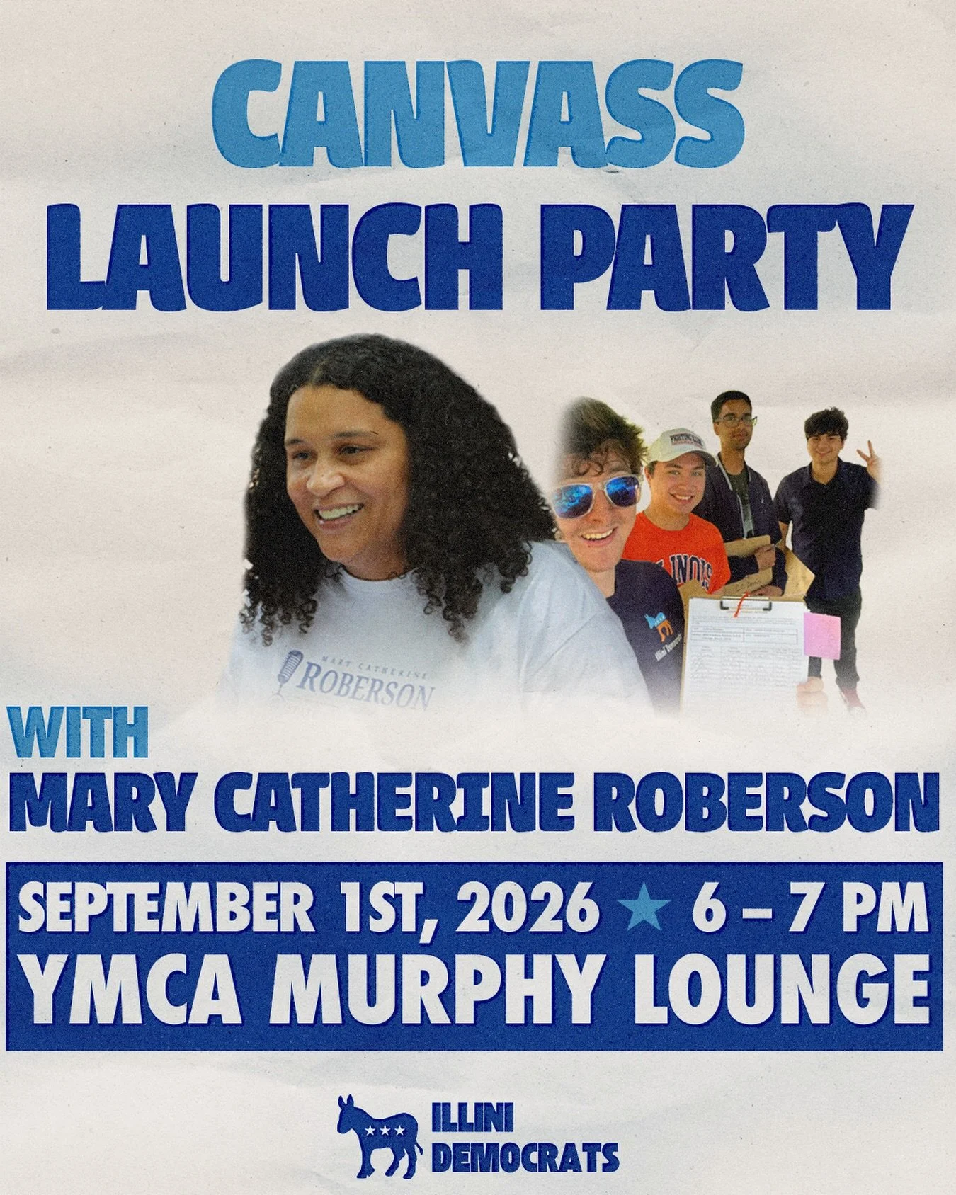 HEY ILLINI,

Tomorrow from 6-7PM in the YMCA Murphy Lounge, we are SO excited to host @marycatherineroberson for a Canvass Launch Party! 🎊 🫏

See you there! 💙