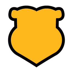 Yellow teddy bear silhouette with black background.