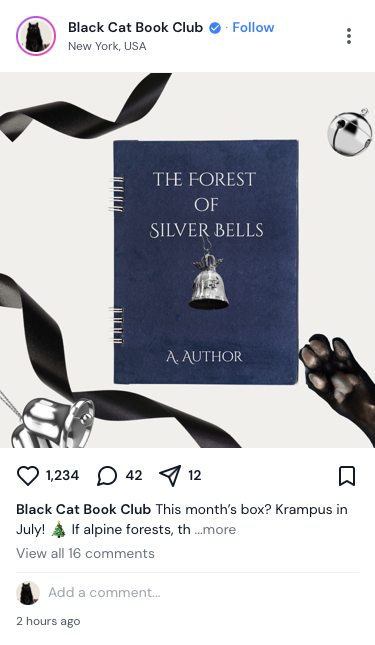Cover of a book titled "The Forest of Silver Bells" by A. Author, surrounded by a black ribbon, a silver bell, and a black gloved hand.