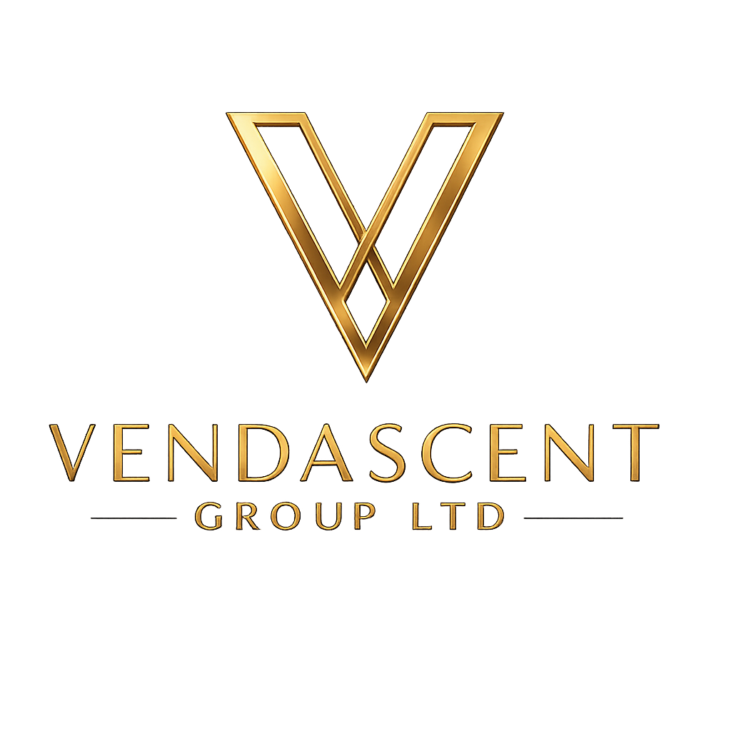 Gold logo of Vendascent Group Ltd with a stylized 'V' and company name beneath.