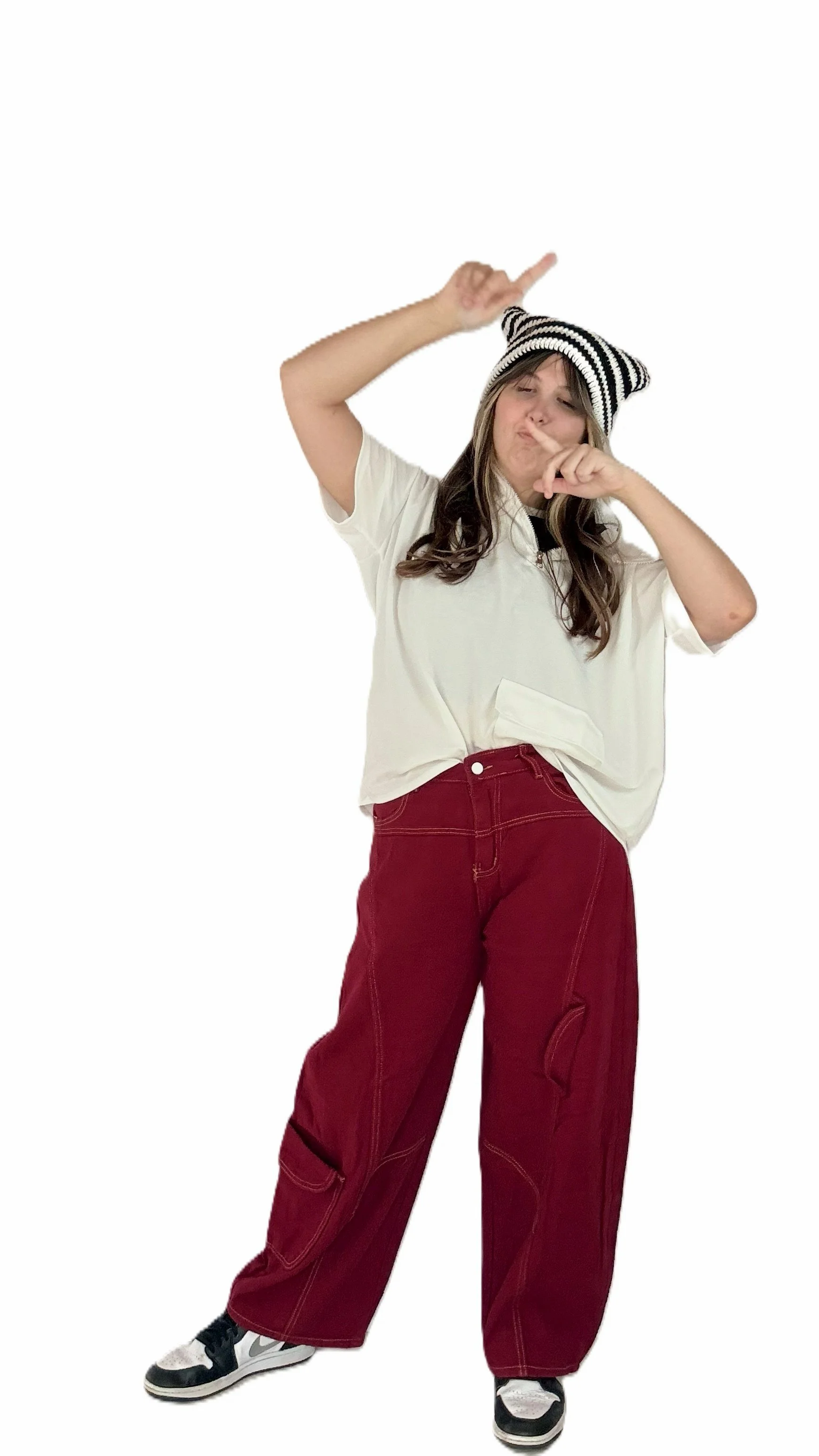 Pantalon cargo rouge