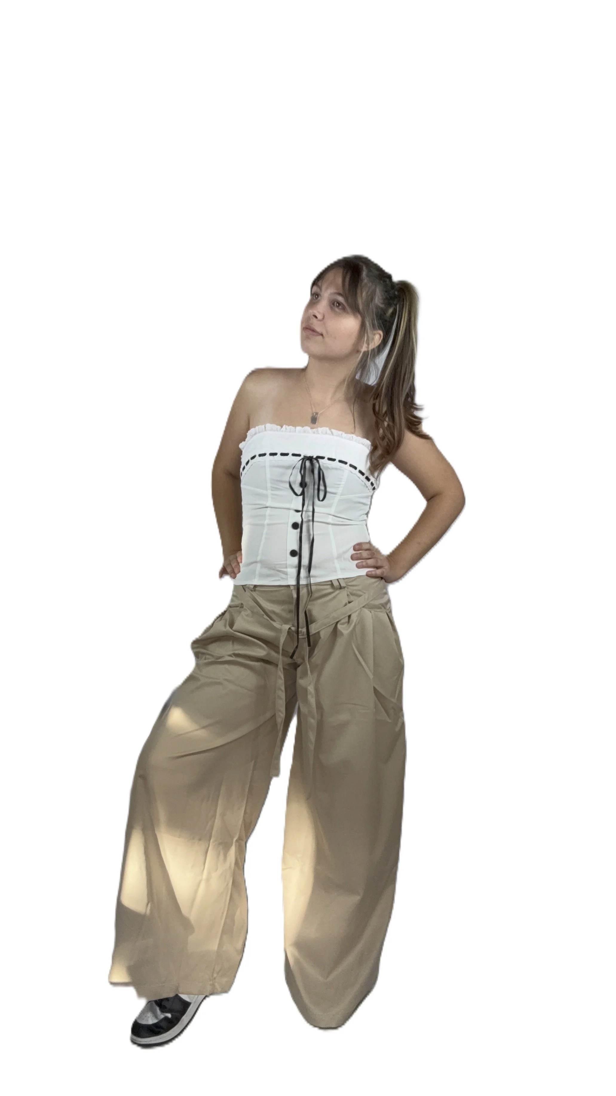 Corset blanc lacé