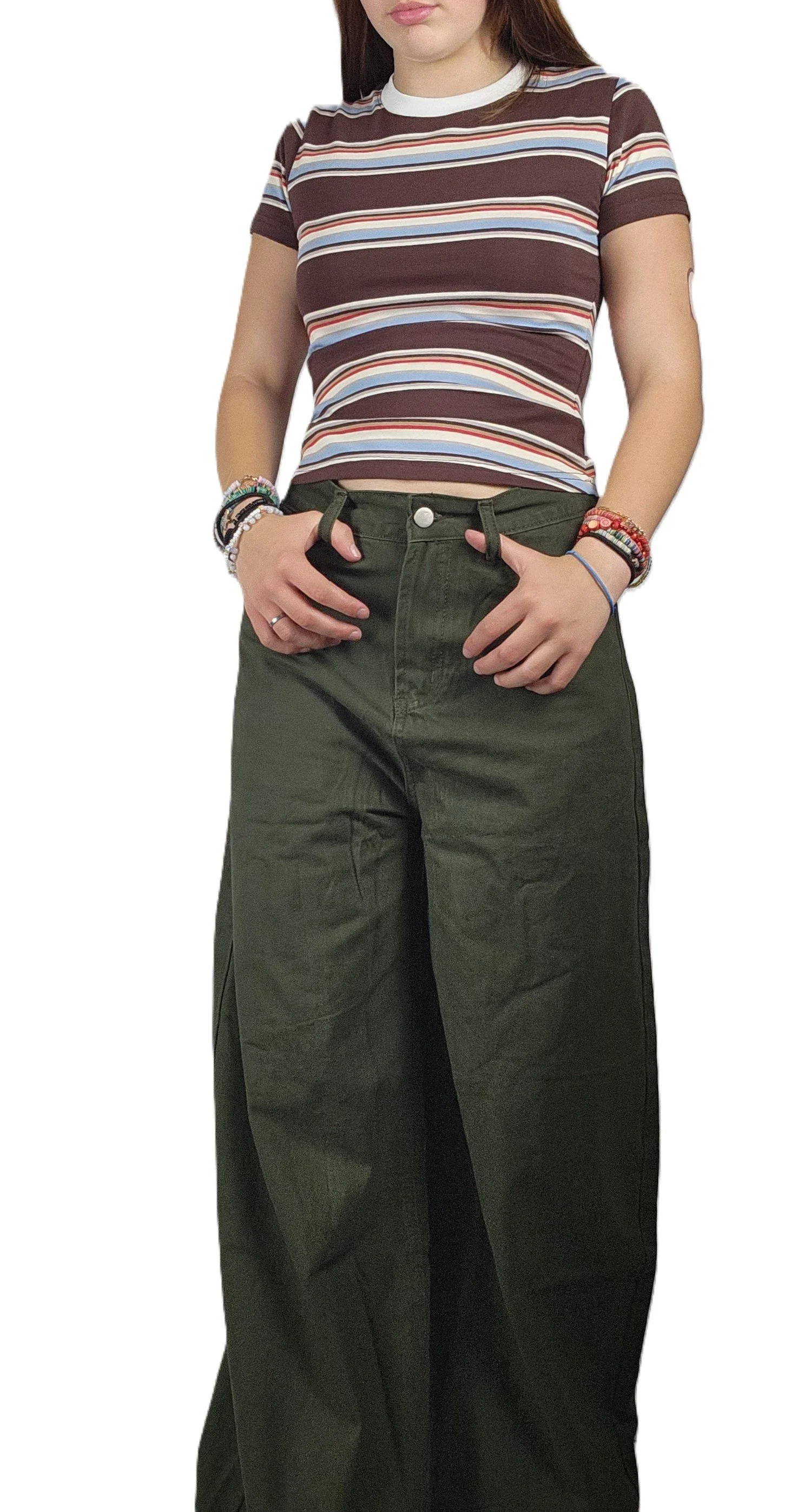 pantalon ample kaki
