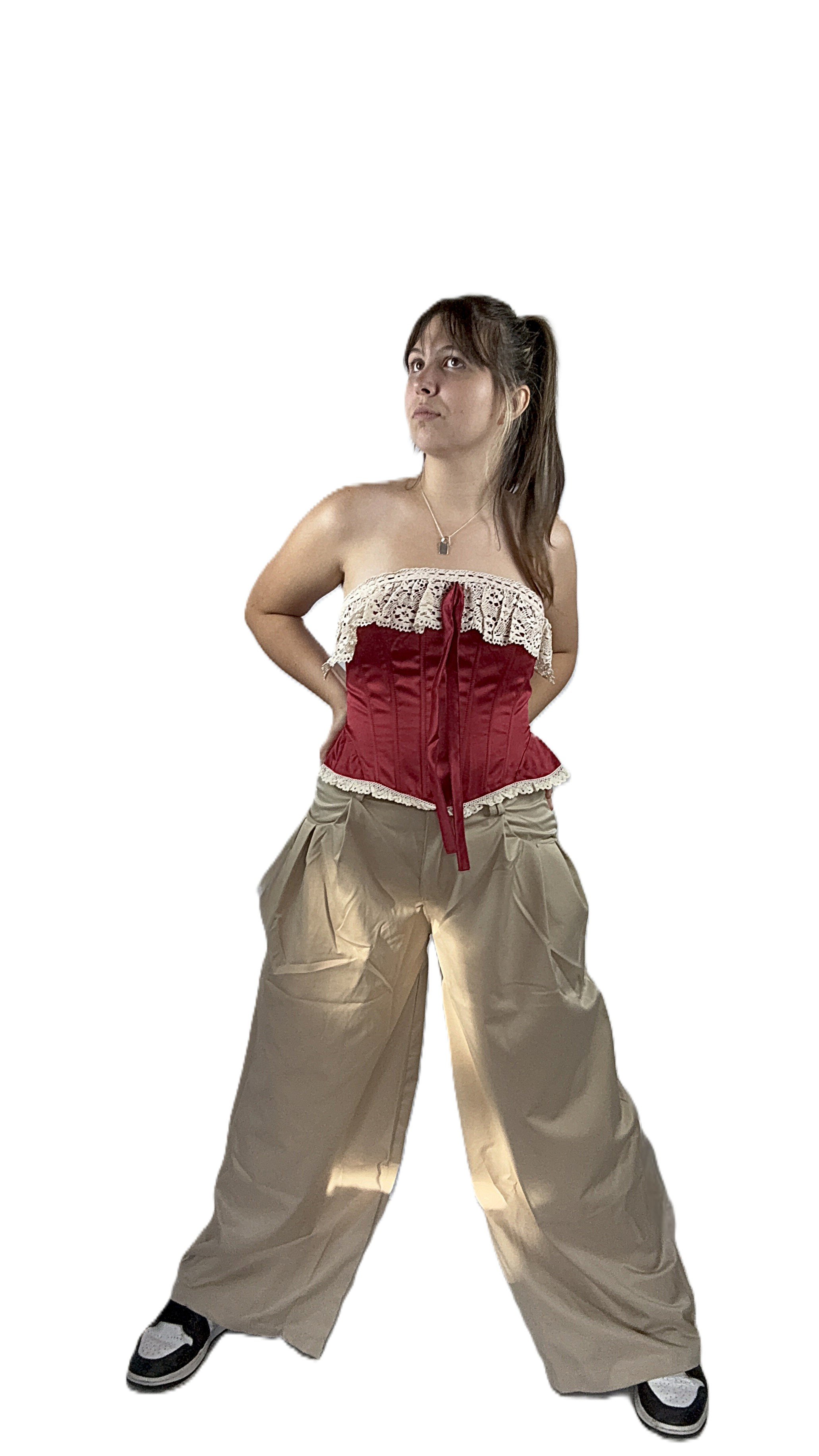Bustier dentelle rouge