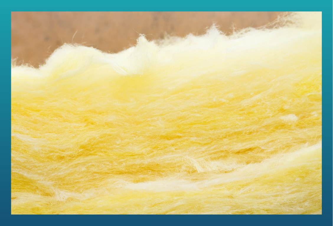 Close-up of yellow insulation fiber material.