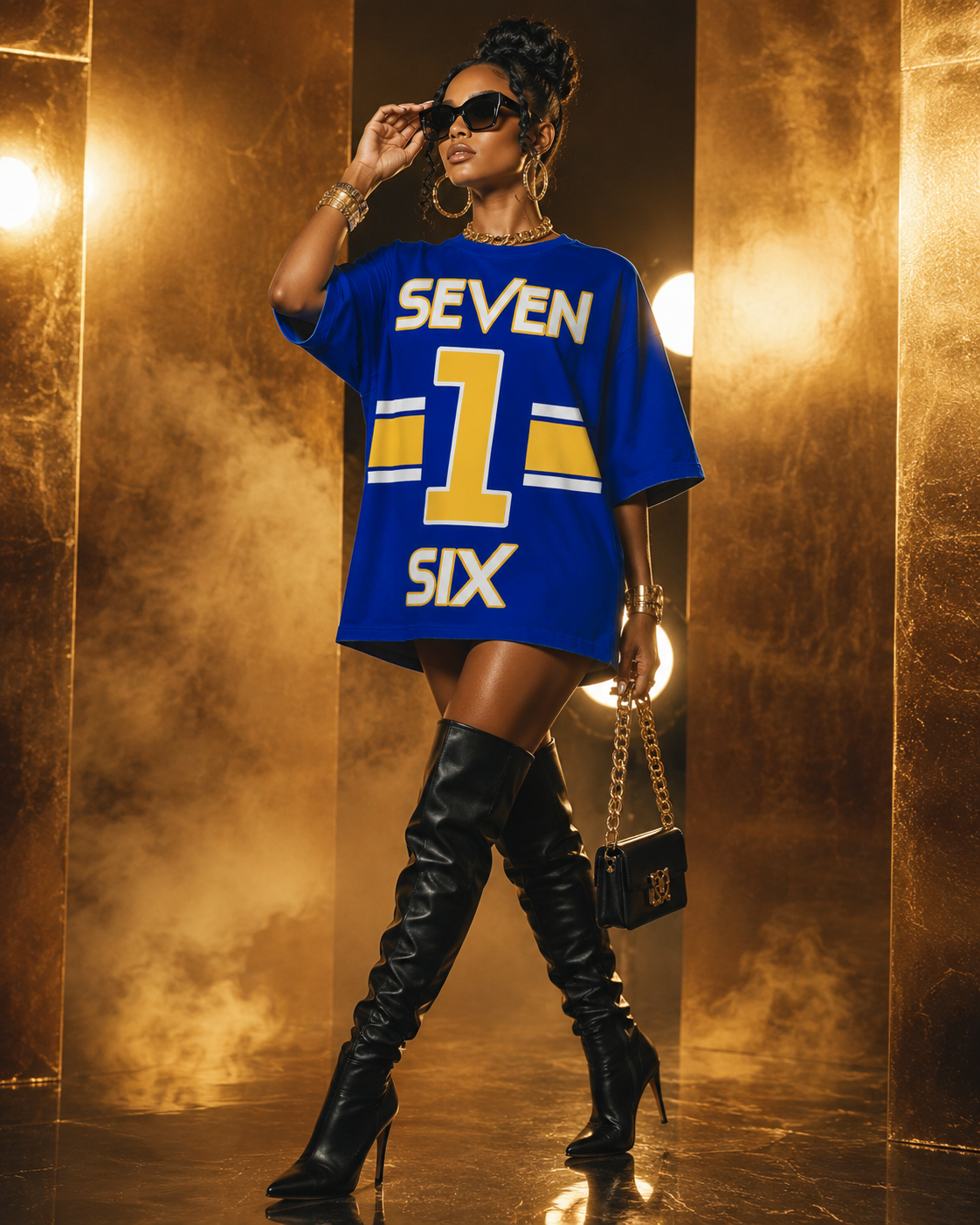 Oversized female graphic tee