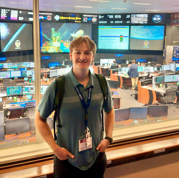 Logan Galdabini at the Johnson Space Center in Houstan, Texas.
