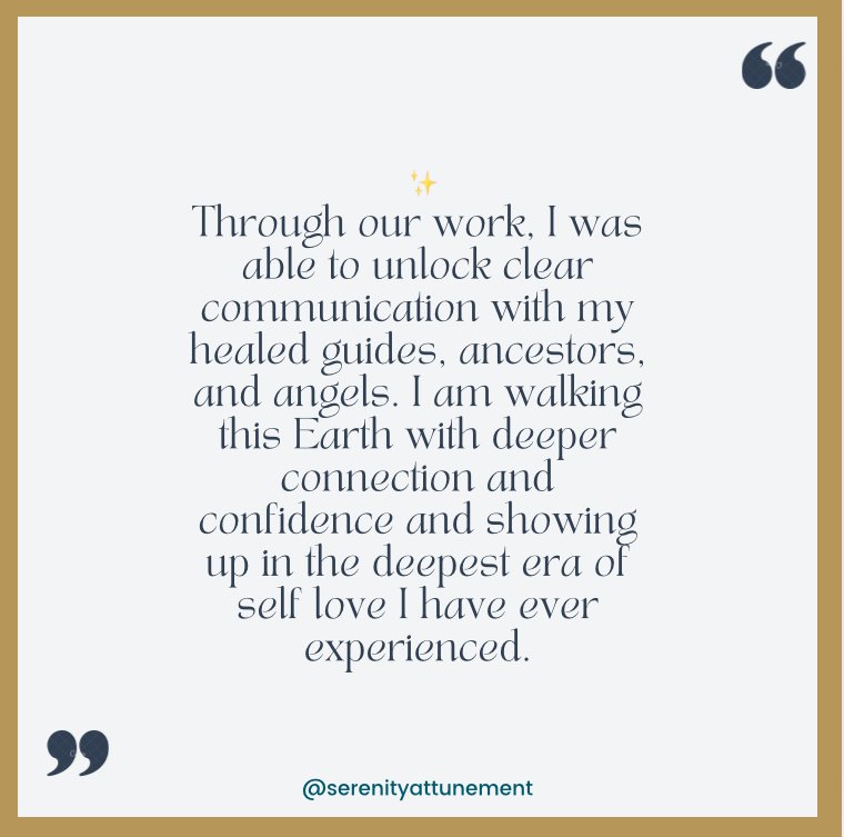 Inspirational quote about personal growth and self-love, attributed to @serenityattunement, with a beige border and quotation marks.