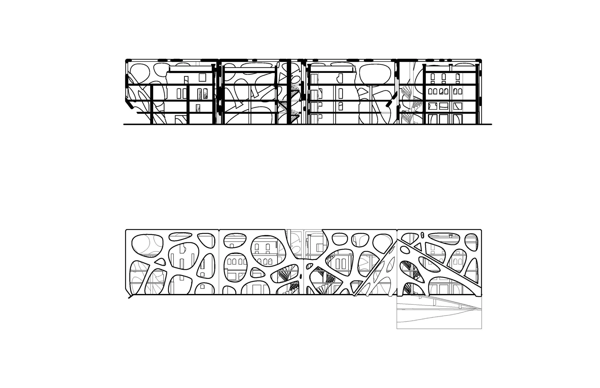 unrolled section/elevation.
