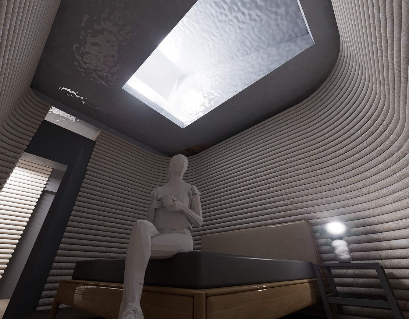 living quarter bedroom render.