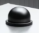 Black LiDAR with a spherical shape.