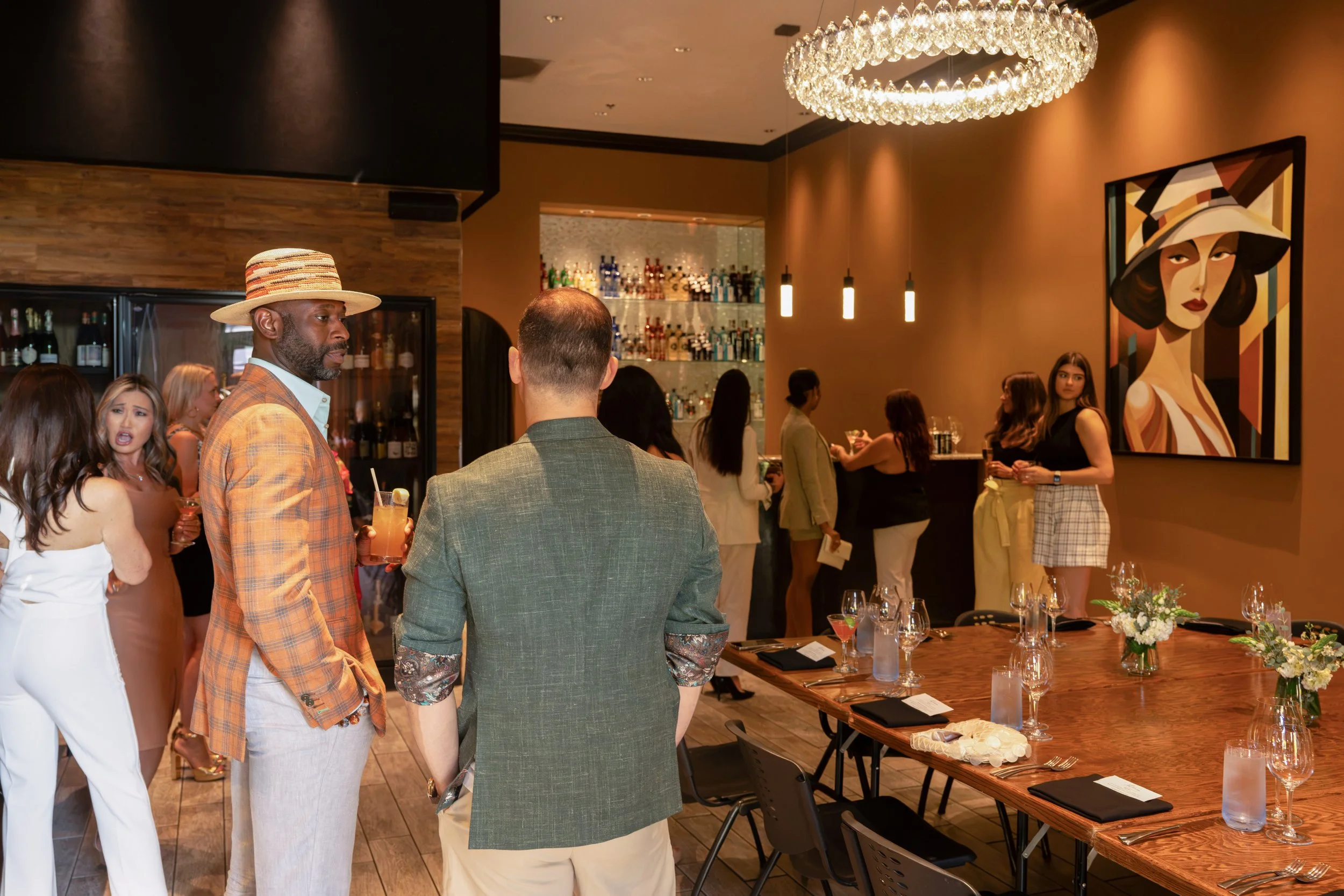 Guests mingling during a cocktail reception in the Annex