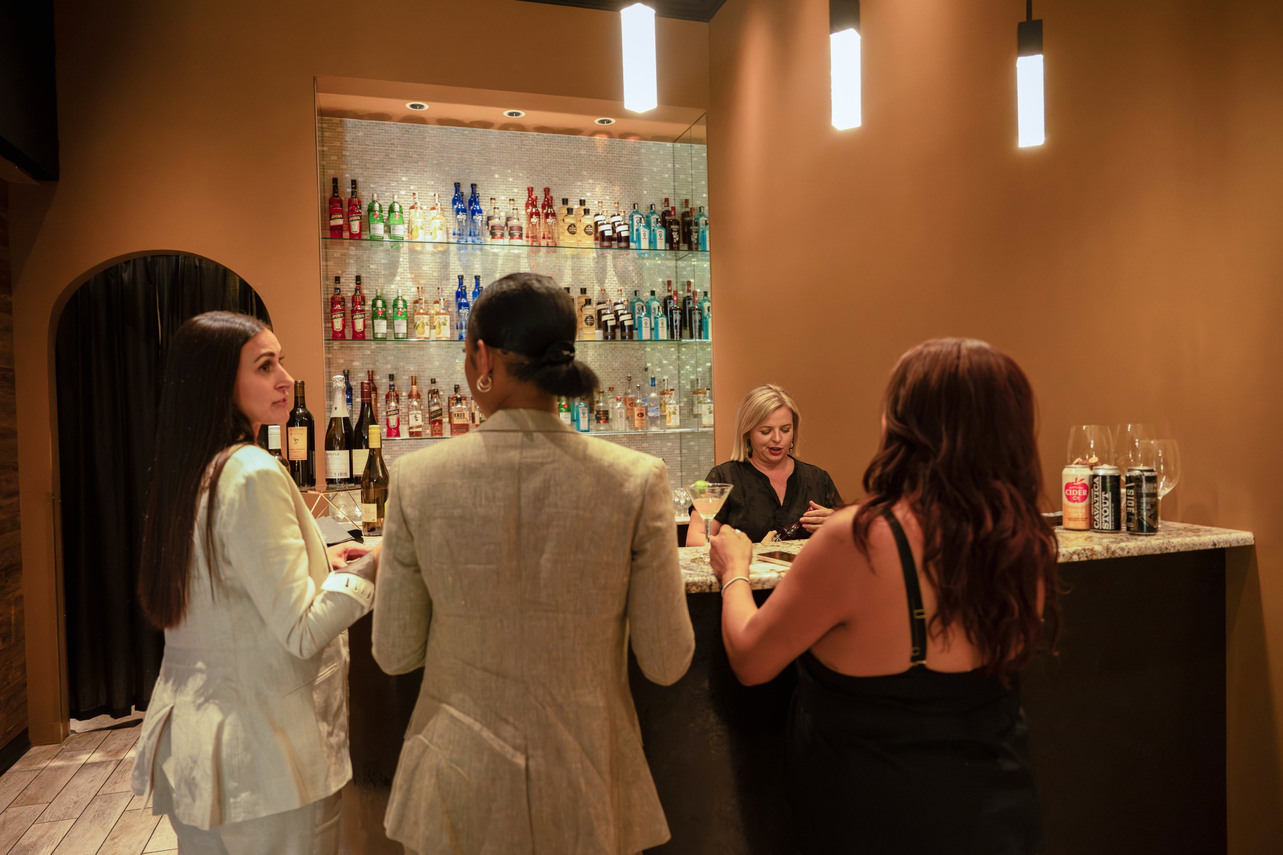 Full bar service inside the Annex private room