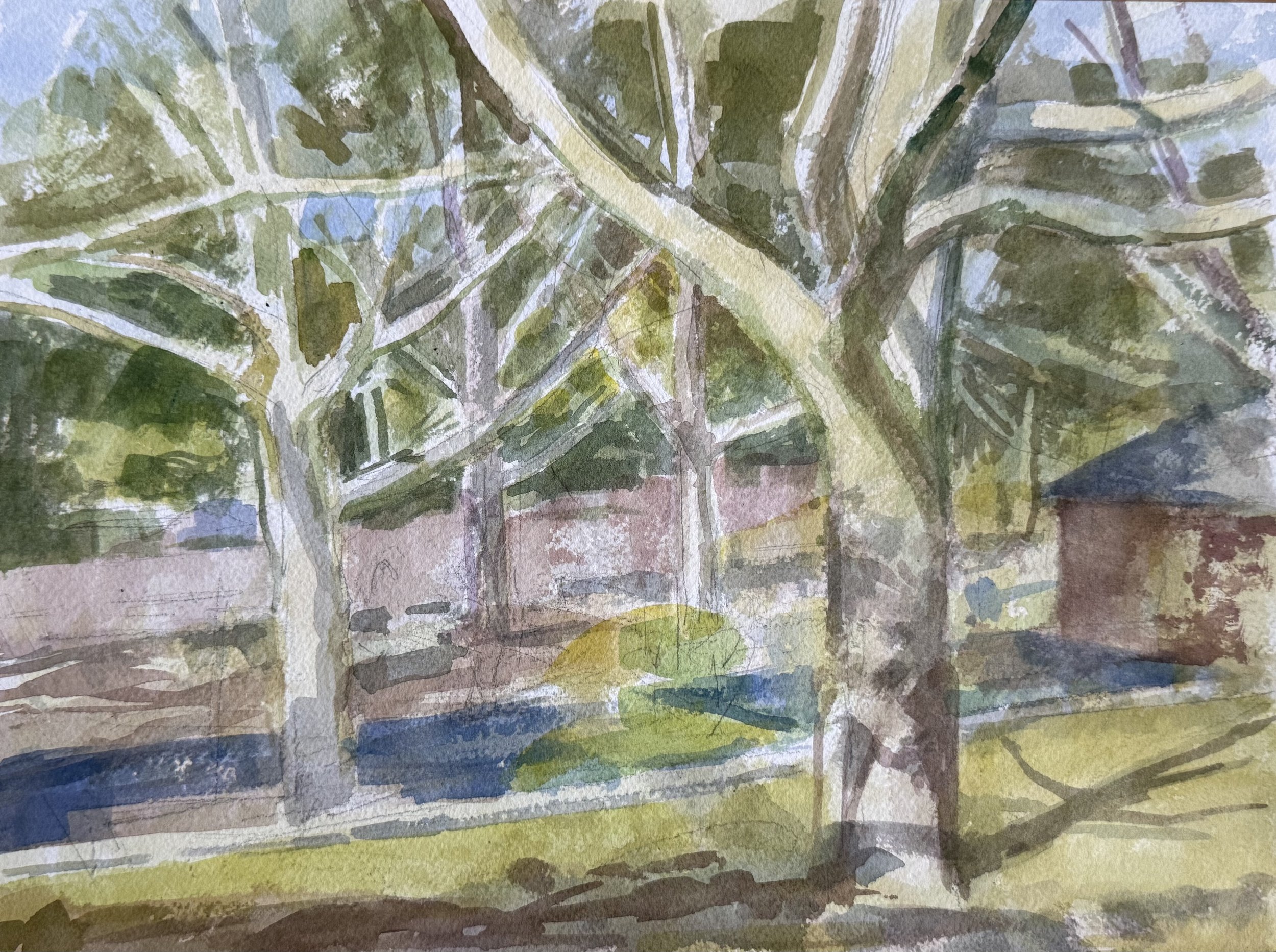 Children's Park and Lower Drive, 9" X 12"
