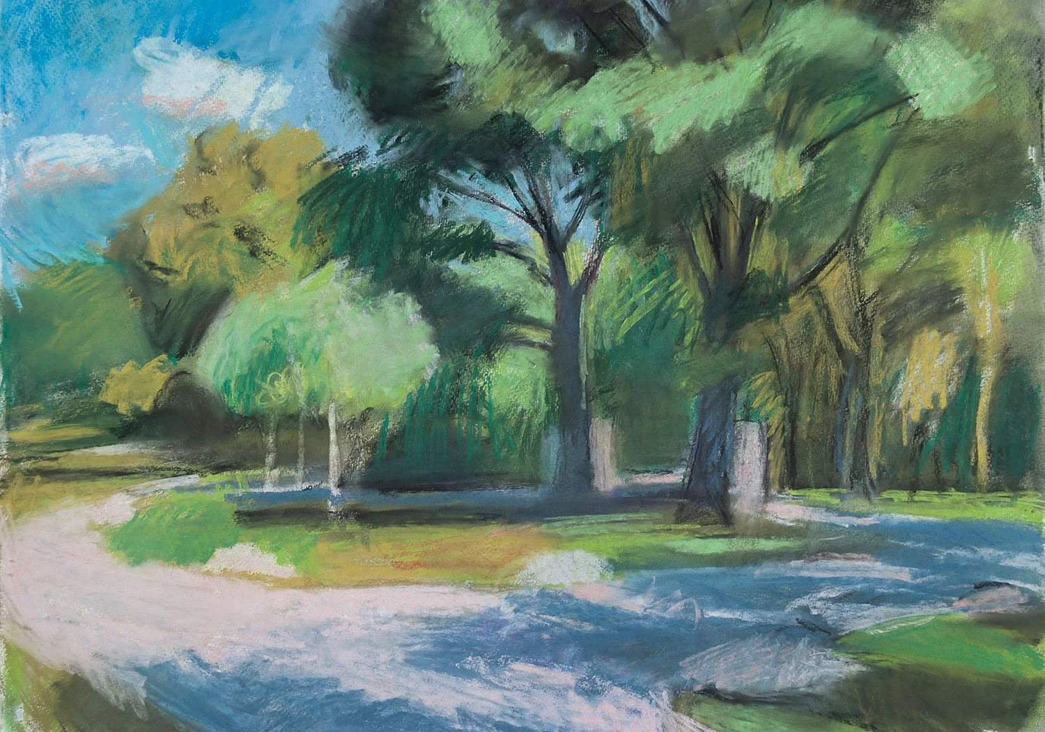  Park Trees, 22" x 30", Pastel