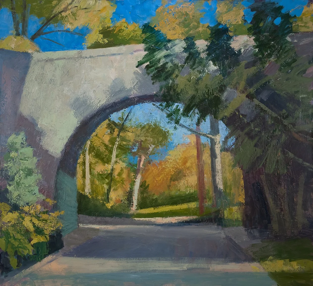 Archway Fort Tryon, Fall, Large, 44" x 48", Oil on Canvas
