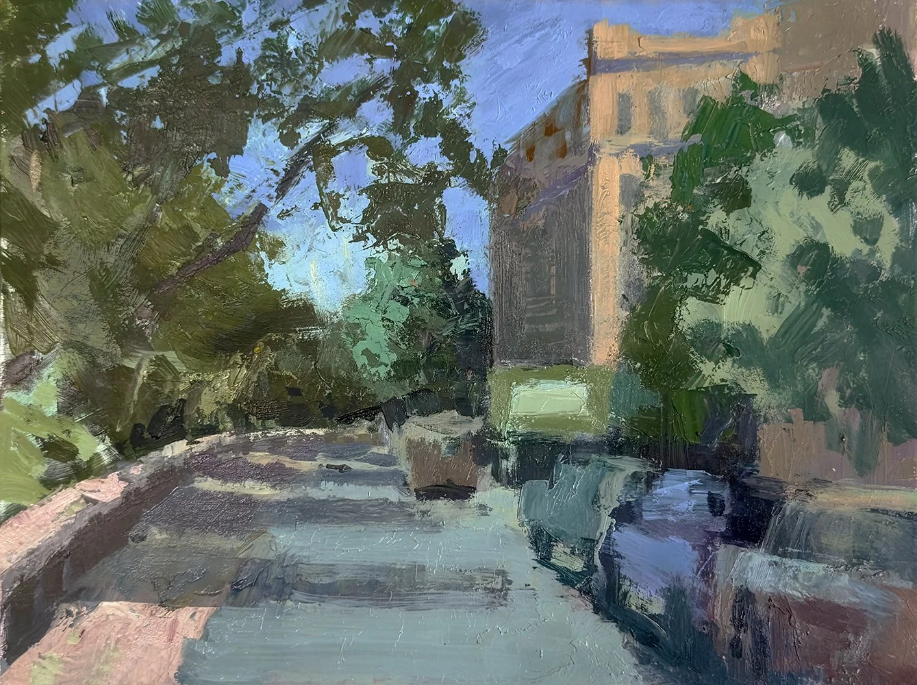 RSD, Curving Wall I, 9"X12", Oil on Panel