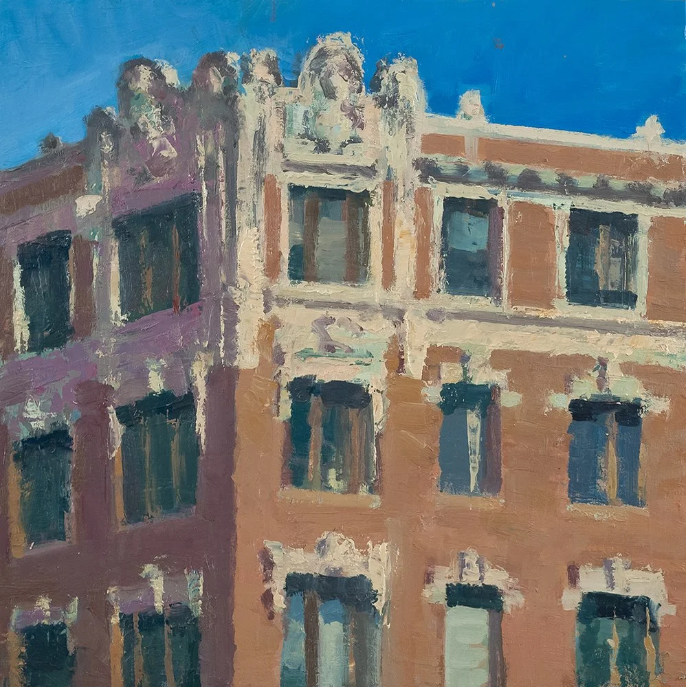  Fort Washington Corner, Ornamental Detail, 12" x 12", Oil on Panel
