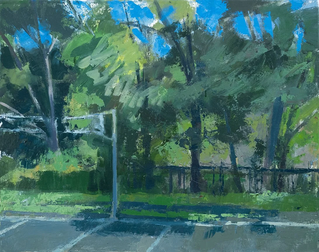 Court and Volleyball Net, Study, 16" x 20", Oil on Canvas