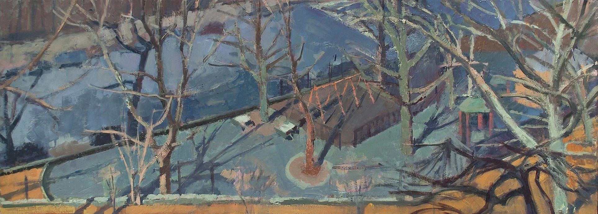  Winter Playground, 18" x 46", Oil on Linen