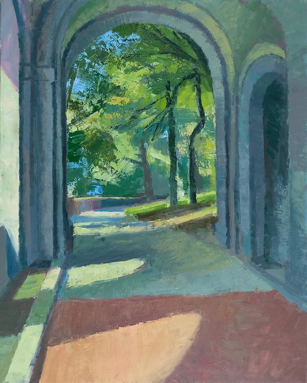 Billings Estate Entrance, Fort Tryon, 30" x 24", Oil on Canvas