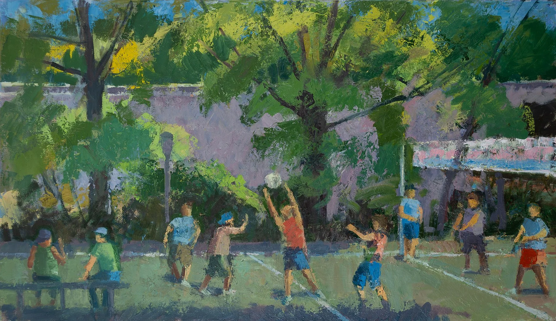Volleyball and Highway, Large, 28" x 48", Oil on Canvas