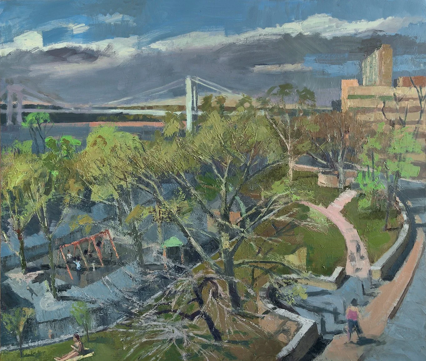  Spring, Distant Rain, 48" x 56", Oil on Linen