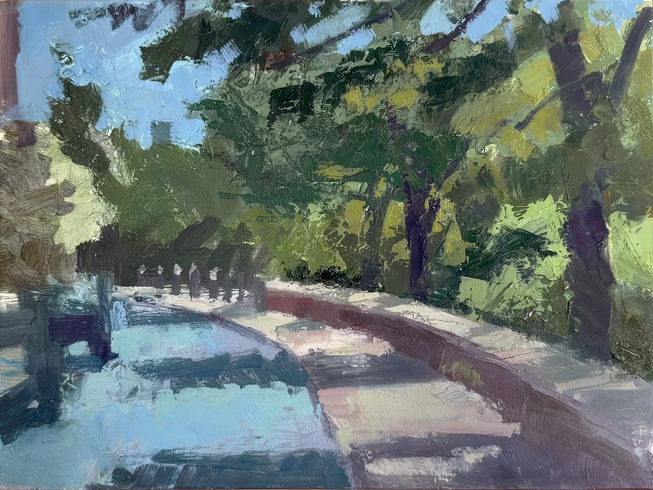 RSD, Curving Wall II, 9"X12", Oil on Panel