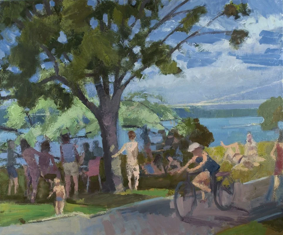 Bacchanal Under the Trees, 30" x 36", Oil on Canvas