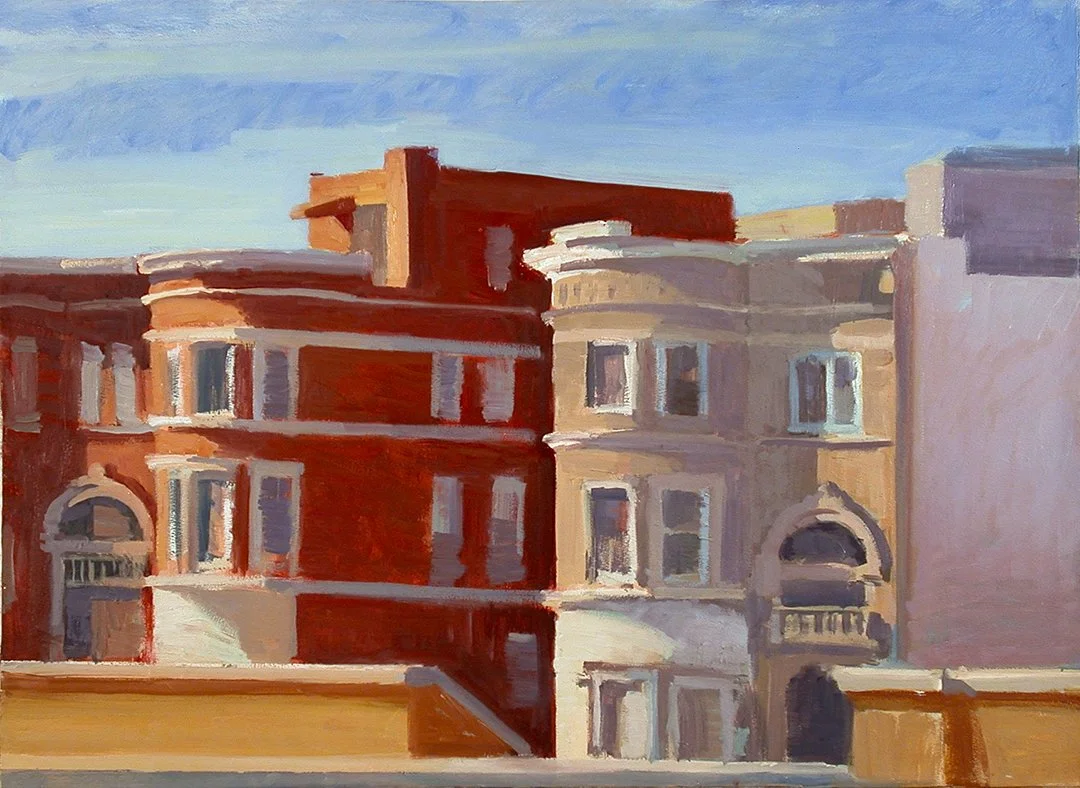  Row Houses, RSD, 22" x 30", Oil, Paper, Canvas