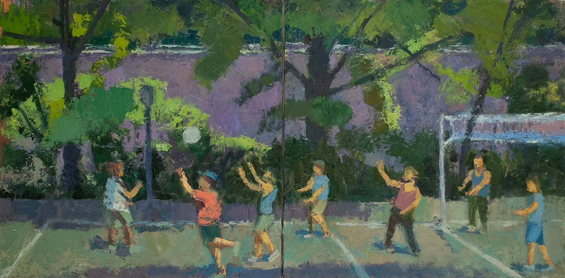 Volleyball and Highway, 18" x 36", Oil on Canvas