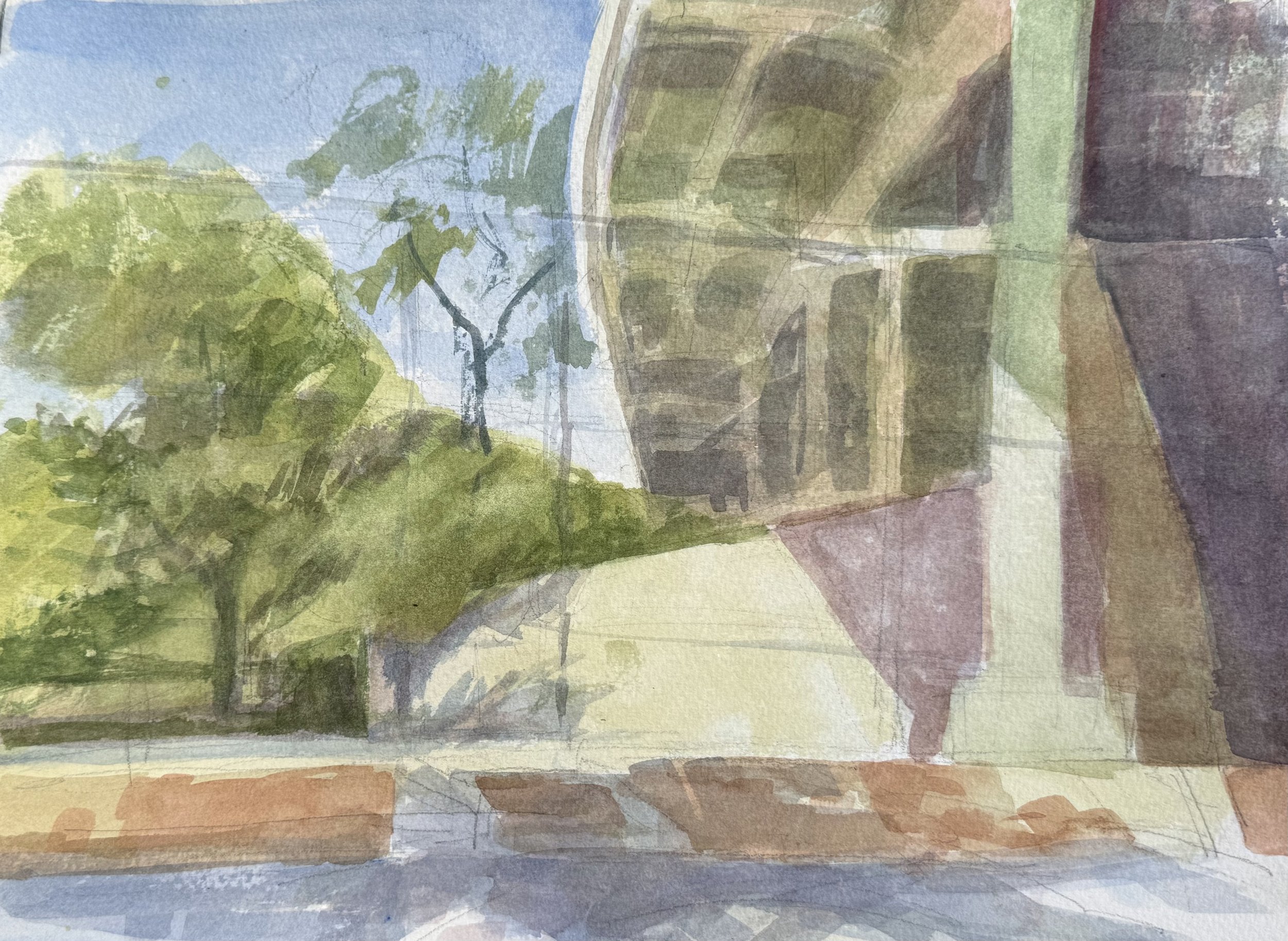 Handball Court Under the Westside Highway, 9" X 12"