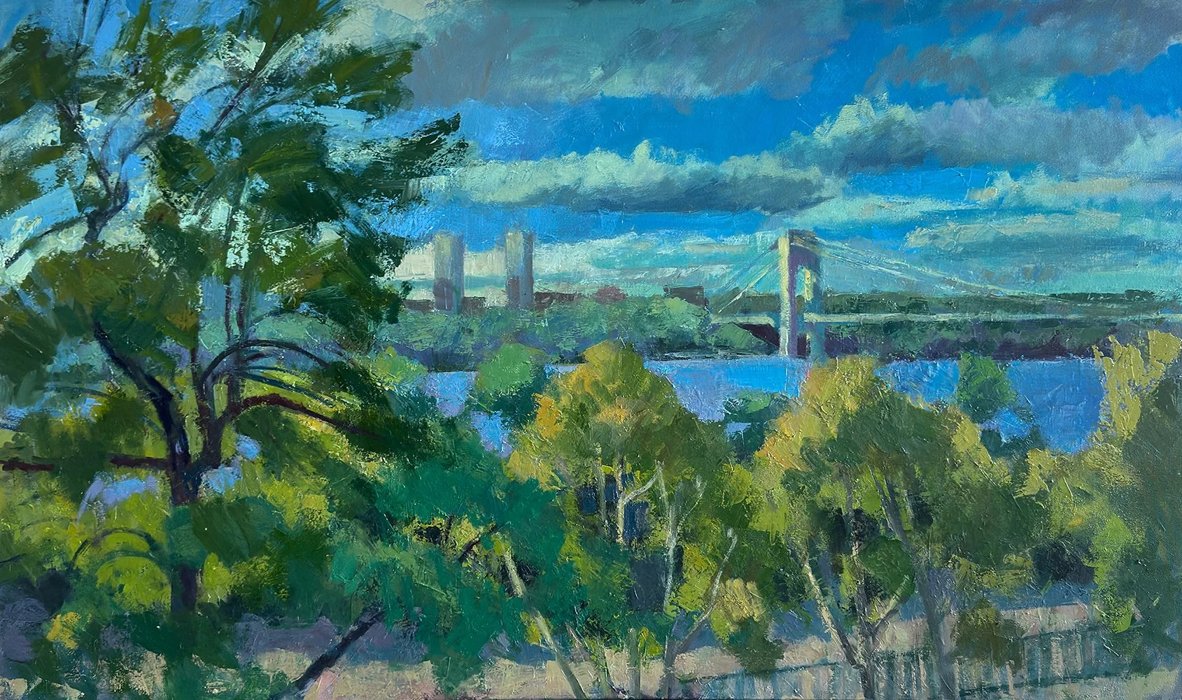  Hudson River View, Summer, 36" x 60", Oil on Canvas