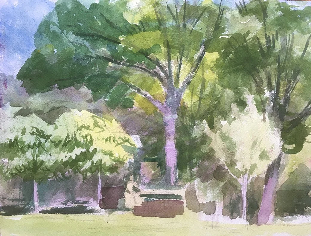Park, Study 9" x 12"