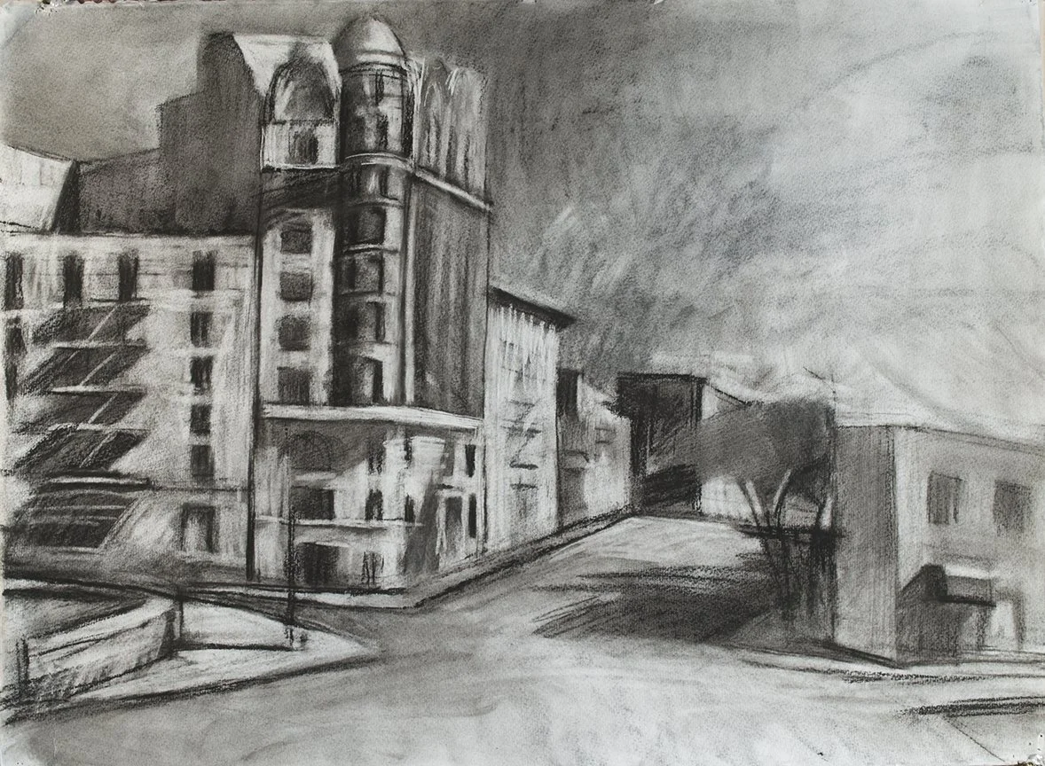  The Sutherland, Study, 22" x 30", Charcoal