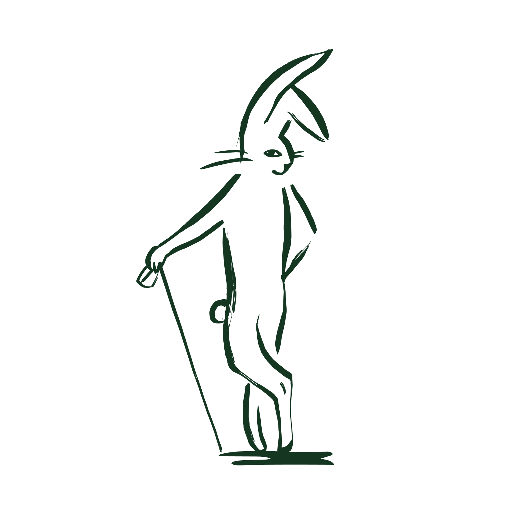 Line drawing of a person performing a yoga pose, standing on one leg with arms outstretched and head tilted upward.