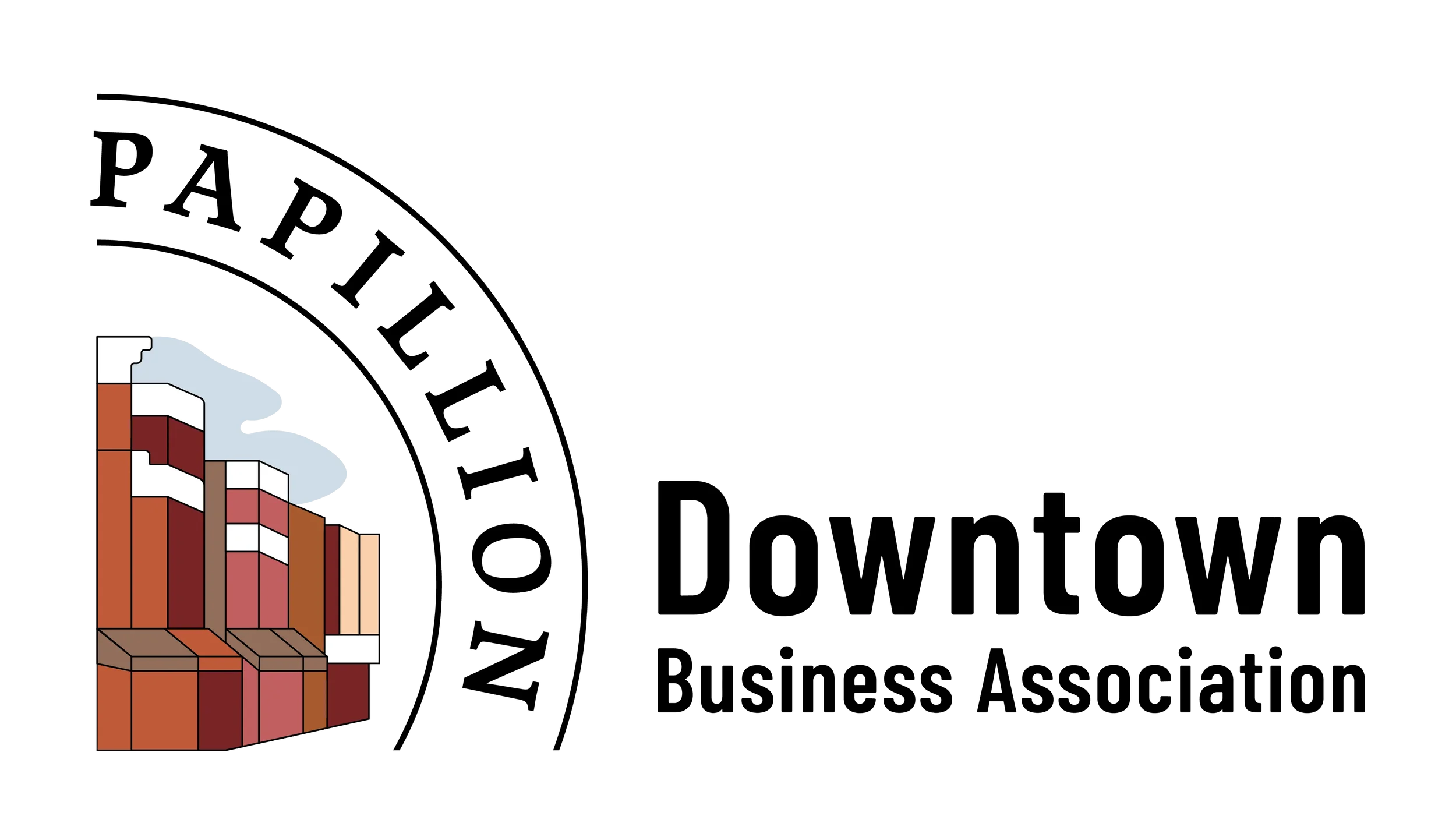 Logo of the Paints and Business Association with a pixelated paintbrush graphic and text.