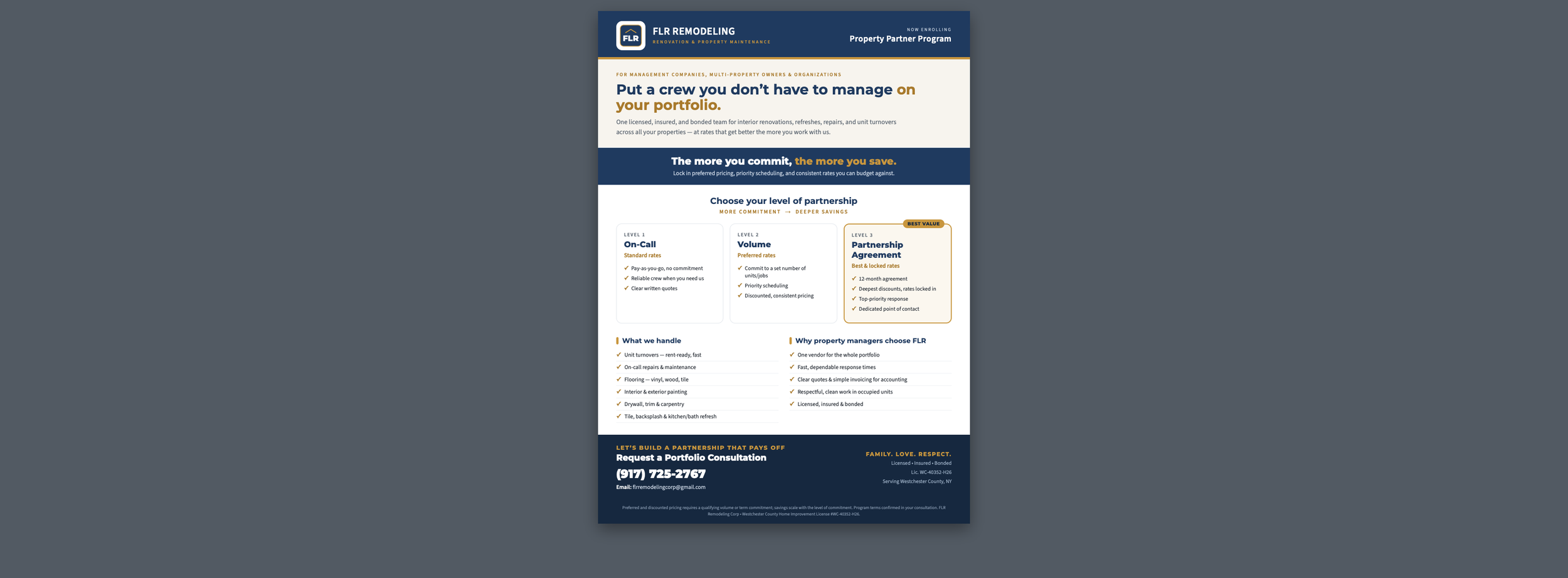FLR Property Partner Program: For management companies, multi-property owners, and organizations