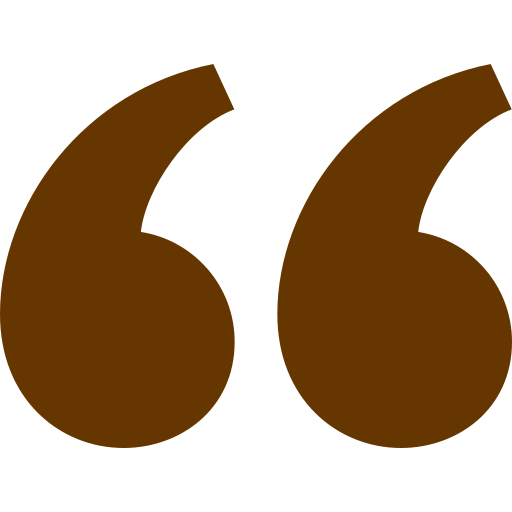 Large brown quotation marks on a black background.